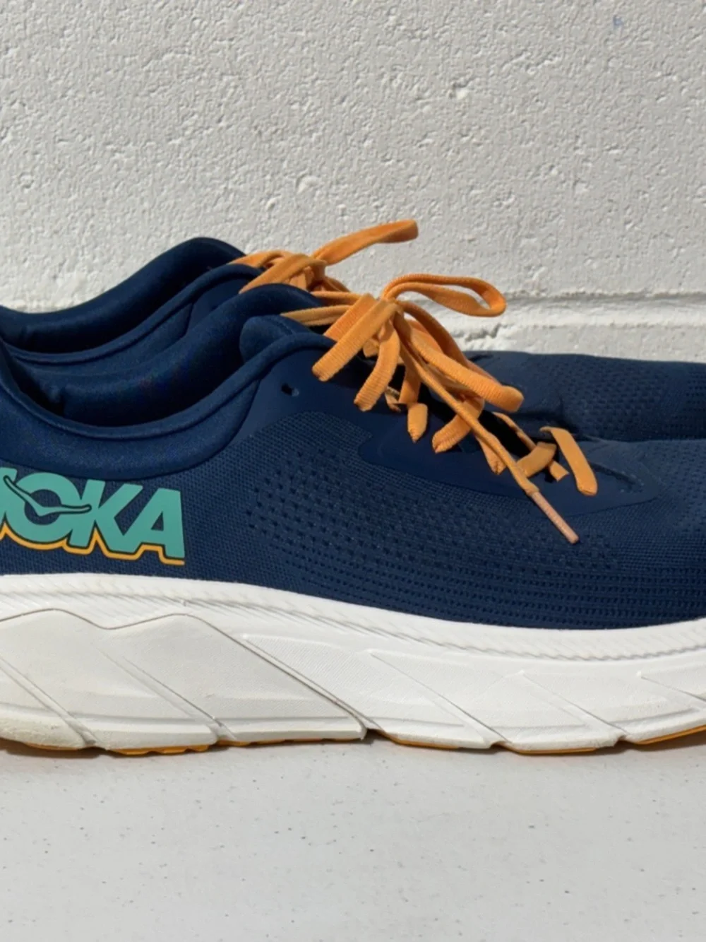 Hoka Ahari 7 Blue Orange Running Shoes Men's Size 12.5D 12.5 Sneakers VGC